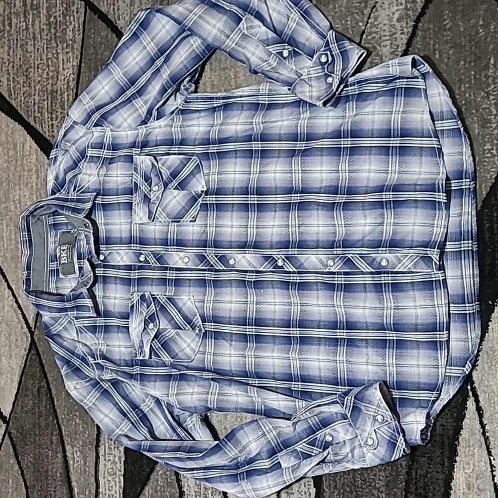 BKE RELAXED FIT SNAP-BUTTON PLAID LONG-SLEEVE SHIRT